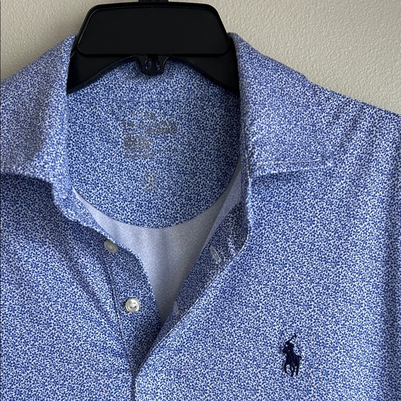 Polo by Ralph Lauren Men's Light Blue Patterned Polo Shirt Size Small - Picture 3 of 5